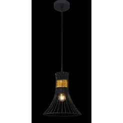 Luminaires Globo Lighting Suspensions|Suspension Globo ROXY Noir, 1 lumière