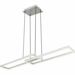 Luminaires Globo Lighting Éclairage Led|Suspension Globo SALMOS LED Aluminium, Gris, Argenté, 2 lumières, Télécommandes, Changeur de couleurs