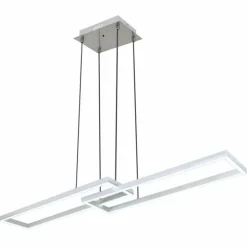Luminaires Globo Lighting Éclairage Led|Suspension Globo SALMOS LED Aluminium, Gris, Argenté, 2 lumières, Télécommandes, Changeur de couleurs
