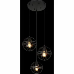Luminaires Globo Lighting Suspensions|Suspension Globo TAMARA Noir, 3 lumières