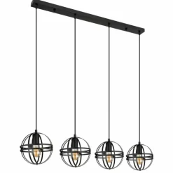 Luminaires Globo Lighting Suspensions|Suspension Globo TAMARA Noir, 4 lumières