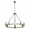 Luminaires Globo Lighting Lustres|Suspension Globo ULLEU Noir, 8 lumières