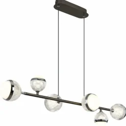 Luminaires Globo Lighting Éclairage Led|Suspension Globo UNTSY LED Titane, 6 lumières, Télécommandes