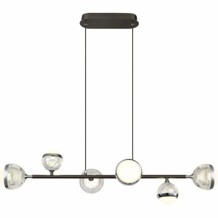 Luminaires Globo Lighting Éclairage Led|Suspension Globo UNTSY LED Titane, 6 lumières, Télécommandes