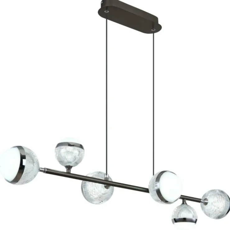 Luminaires Globo Lighting Éclairage Led|Suspension Globo UNTSY LED Titane, 6 lumières, Télécommandes
