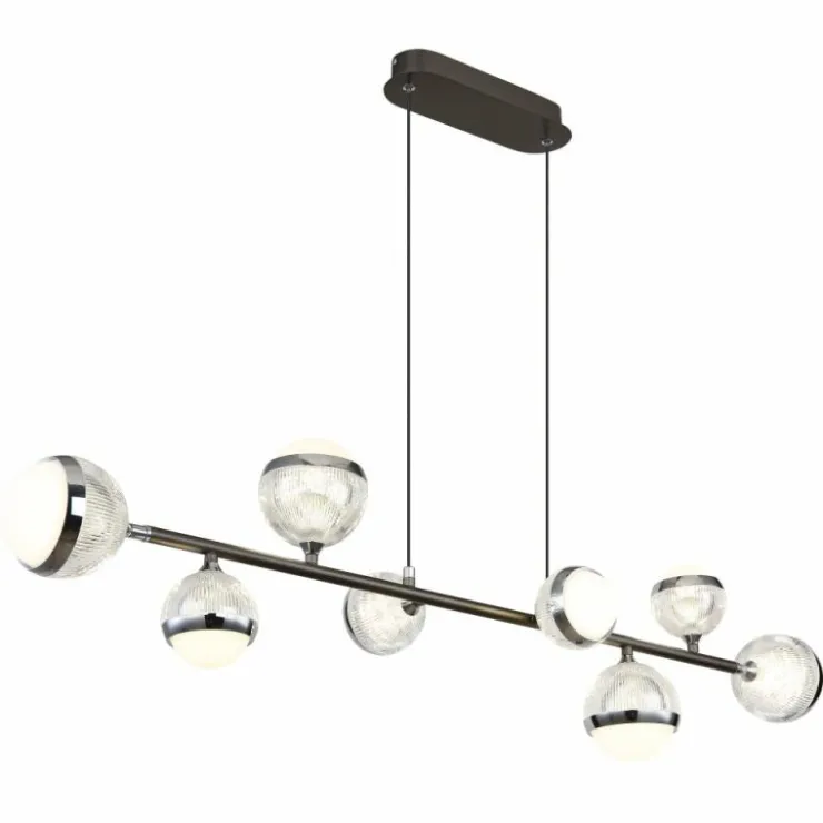 Luminaires Globo Lighting Suspensions|Suspension Globo UNTSY LED Titane, 8 lumières, Télécommandes