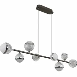 Luminaires Globo Lighting Suspensions|Suspension Globo UNTSY LED Titane, 8 lumières, Télécommandes