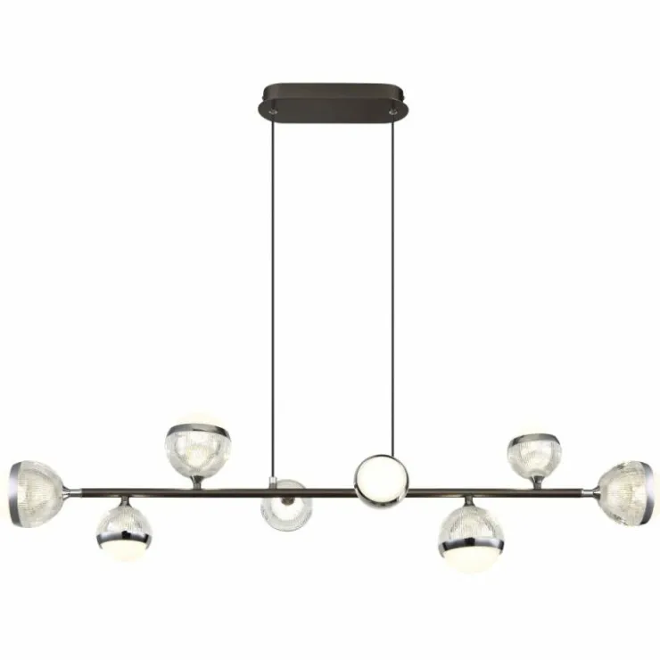 Luminaires Globo Lighting Suspensions|Suspension Globo UNTSY LED Titane, 8 lumières, Télécommandes