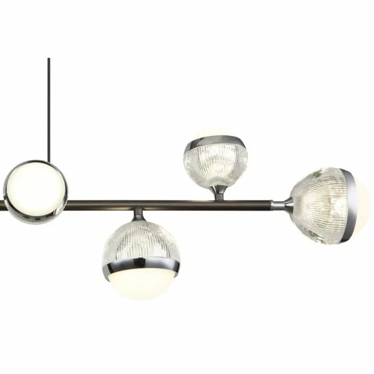 Luminaires Globo Lighting Suspensions|Suspension Globo UNTSY LED Titane, 8 lumières, Télécommandes