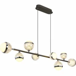 Luminaires Globo Lighting Suspensions|Suspension Globo UNTSY LED Titane, 8 lumières, Télécommandes