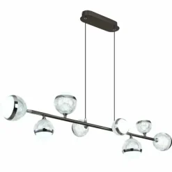 Luminaires Globo Lighting Suspensions|Suspension Globo UNTSY LED Titane, 8 lumières, Télécommandes