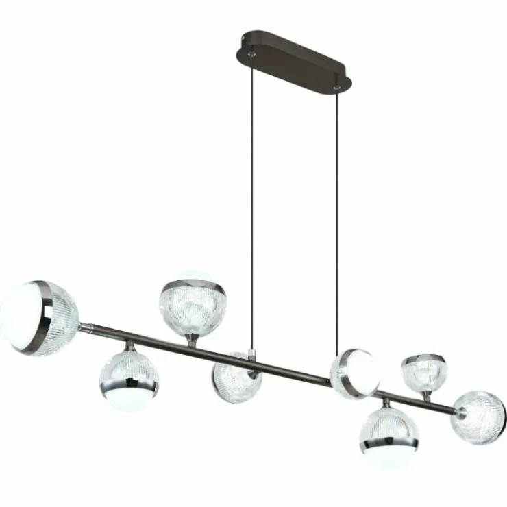 Luminaires Globo Lighting Suspensions|Suspension Globo UNTSY LED Titane, 8 lumières, Télécommandes