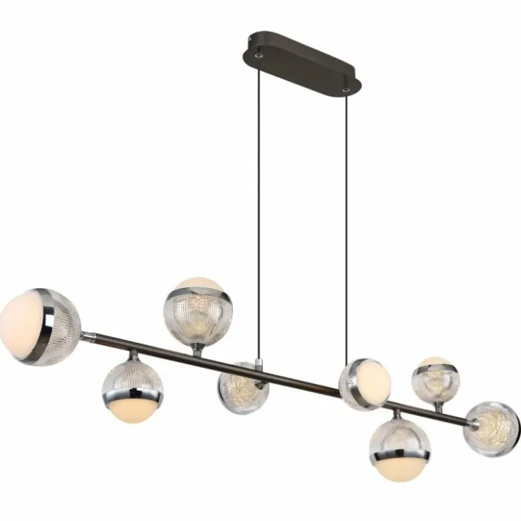 Luminaires Globo Lighting Suspensions|Suspension Globo UNTSY LED Titane, 8 lumières, Télécommandes