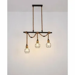 Luminaires Globo Lighting Suspensions|Suspension Globo VALERIE Brun, Noir, 3 lumières