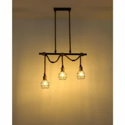 Luminaires Globo Lighting Suspensions|Suspension Globo VALERIE Brun, Noir, 3 lumières