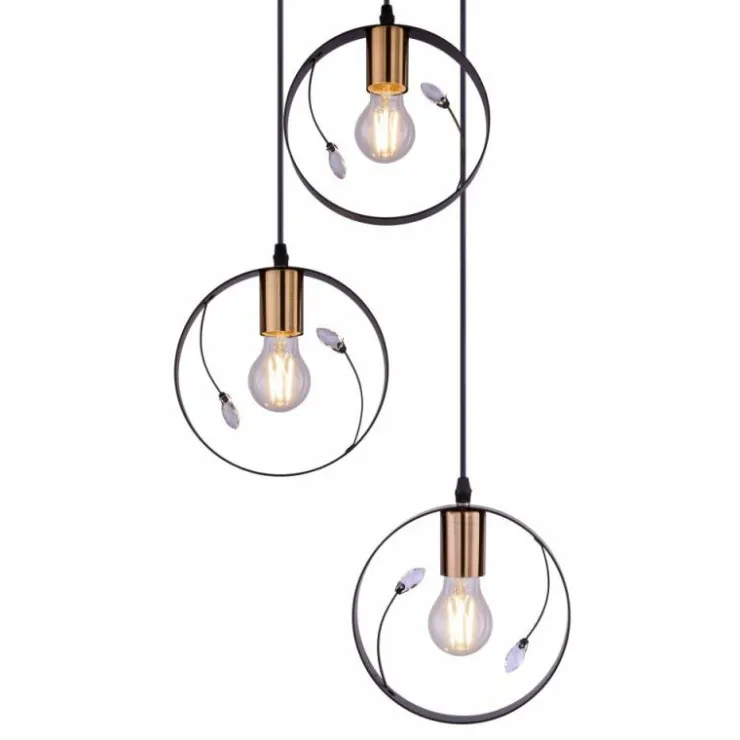 Luminaires Globo Lighting Suspensions|Suspension Globo VIGO Noir, 3 lumières