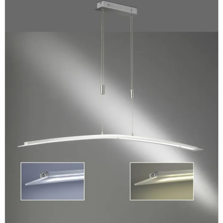 Luminaires Fischer & Honsel Éclairage Led|Suspension Honsel Metis LED Nickel mat, 1 lumière, Changeur de couleurs