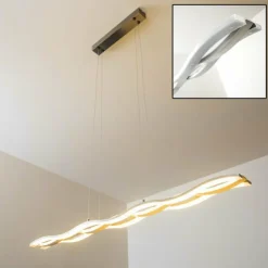 hofstein Éclairage Led|Suspension Hopedale LED Chrome, Nickel mat, 1 lumière