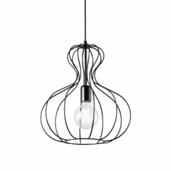 Luminaires Ideallux Suspensions|Suspension Ideal Lux AMPOLLA Noir, 1 lumière