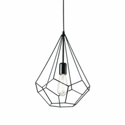 Luminaires Ideallux Suspensions|Suspension Ideal Lux AMPOLLA Noir, 1 lumière