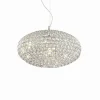 Luminaires Ideallux Suspensions|Suspension Ideal Lux ORION Chrome, Aspect cristal, 8 lumières