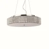 Luminaires Ideallux Suspensions|Suspension Ideal Lux ROMA Chrome, Aspect cristal, 9 lumières