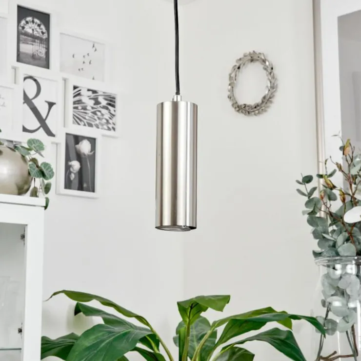 hofstein Suspensions|Suspension Javel Chrome, Nickel mat, 1 lumière