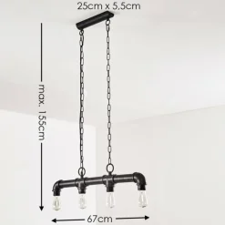 hofstein Suspensions|Suspension Kajen Rouille, 4 lumières