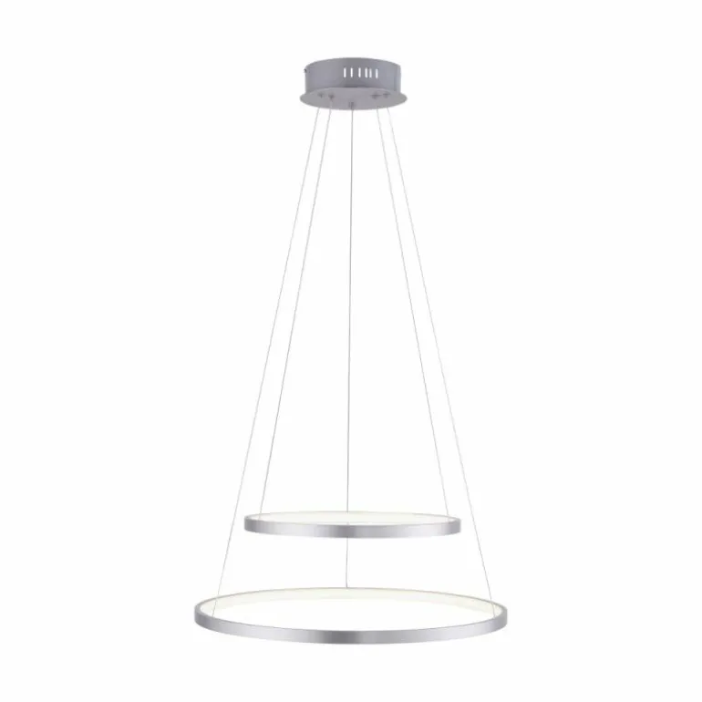 Suspension Leuchten Direkt Ls-CIRCLE LED Acier inoxydable, 1 lumière, Télécommandes, Changeur de couleurs