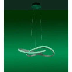 Suspension Leuchten-Direkt Ls-MELINDA LED Acier inoxydable, 1 lumière, Télécommandes, Changeur de couleurs