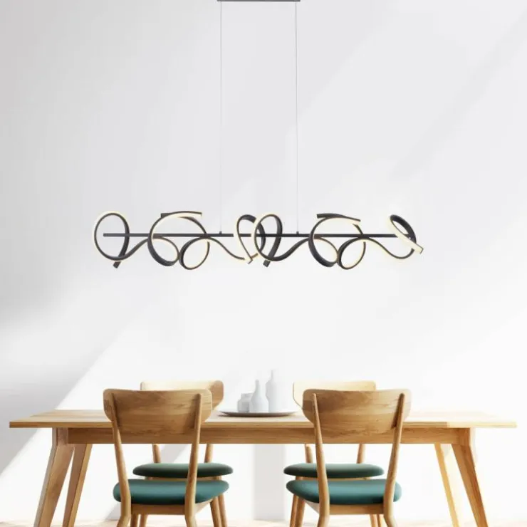 Luminaires Leuchten Direkt Éclairage Led|Suspension Leuchten-Direkt CURLS LED Noir, 4 lumières