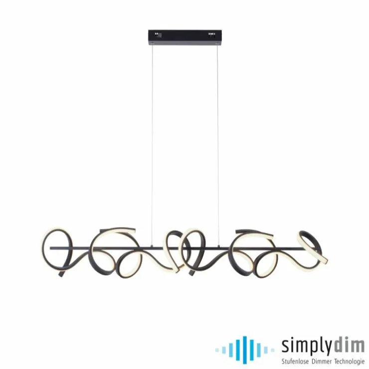 Luminaires Leuchten Direkt Éclairage Led|Suspension Leuchten-Direkt CURLS LED Noir, 4 lumières