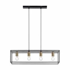 Luminaires Leuchten Direkt Suspensions|Suspension Leuchten-Direkt FABIO Noir, 4 lumières