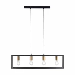Luminaires Leuchten Direkt Suspensions|Suspension Leuchten-Direkt FABIO Noir, 4 lumières