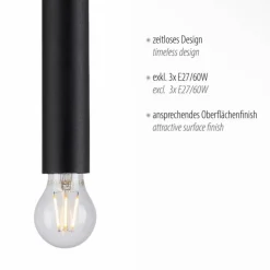 Luminaires Leuchten Direkt Suspensions|Suspension Leuchten-Direkt BRUNA Noir, 3 lumières