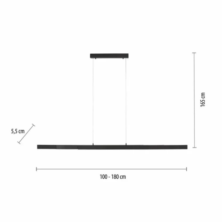 Luminaires Leuchten Direkt Éclairage Led|Suspension Leuchten-Direkt LUZI LED Anthracite, 3 lumières