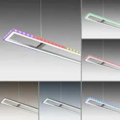 Luminaires Leuchten Direkt Éclairage Led|Suspension Leuchten-Direkt FELIX60 LED Acier brossé, 2 lumières, Télécommandes, Changeur de couleurs
