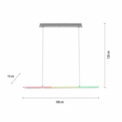 Luminaires Leuchten Direkt Éclairage Led|Suspension Leuchten-Direkt FELIX60 LED Acier brossé, 2 lumières, Télécommandes, Changeur de couleurs