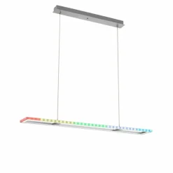 Luminaires Leuchten Direkt Éclairage Led|Suspension Leuchten-Direkt FELIX60 LED Acier brossé, 2 lumières, Télécommandes, Changeur de couleurs