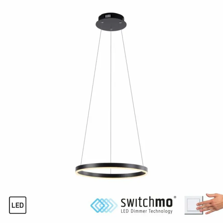 Luminaires Leuchten Direkt Éclairage Led|Suspension Leuchten-Direkt RITUS LED Anthracite, 1 lumière