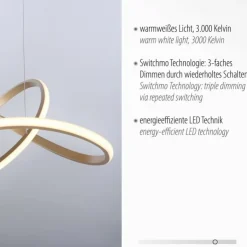 Luminaires Leuchten Direkt Éclairage Led|Suspension Leuchten-Direkt MARIA LED Laiton, 1 lumière