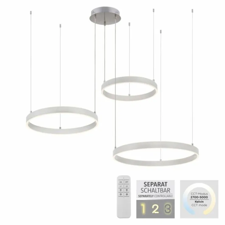 Luminaires Leuchten Direkt Éclairage Led|Suspension Leuchten-Direkt LILLUTI LED Argenté, 2 lumières, Télécommandes