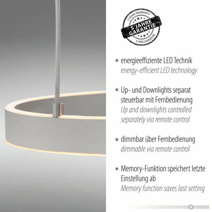 Luminaires Leuchten Direkt Éclairage Led|Suspension Leuchten-Direkt LILLUTI LED Argenté, 2 lumières, Télécommandes