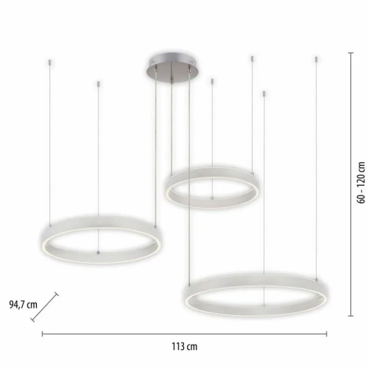 Luminaires Leuchten Direkt Éclairage Led|Suspension Leuchten-Direkt LILLUTI LED Argenté, 2 lumières, Télécommandes
