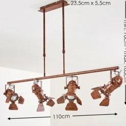 hofstein Suspensions|Suspension Lichinga Rouille, 4 lumières