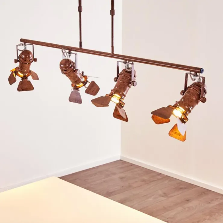 hofstein Suspensions|Suspension Lichinga Rouille, 4 lumières