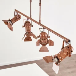 hofstein Suspensions|Suspension Lichinga Rouille, 4 lumières
