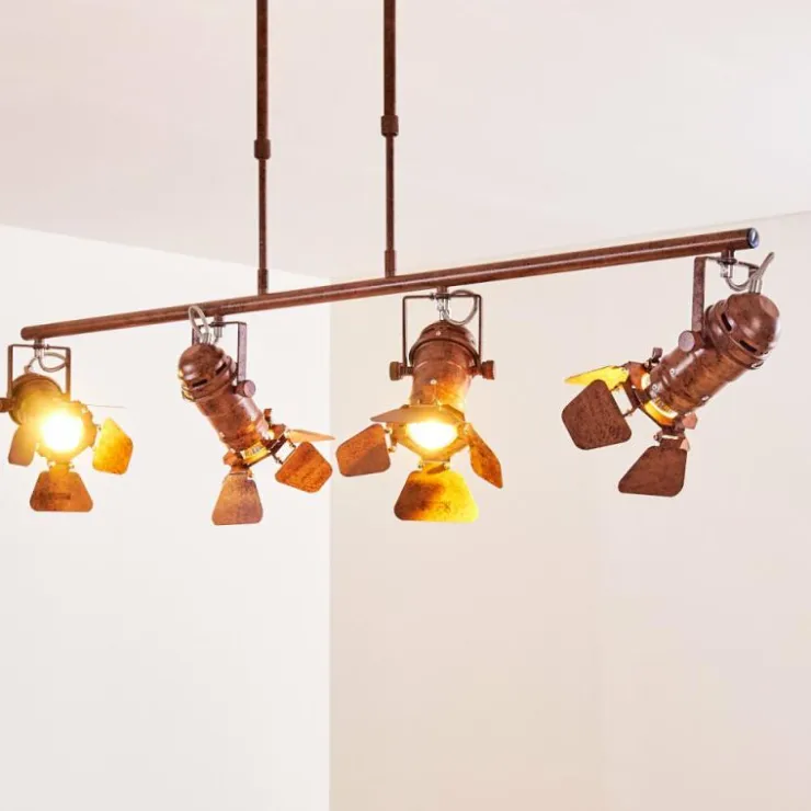 hofstein Suspensions|Suspension Lichinga Rouille, 4 lumières