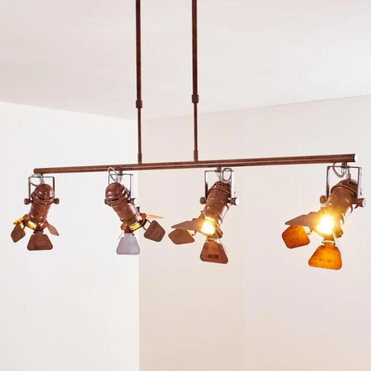 hofstein Suspensions|Suspension Lichinga Rouille, 4 lumières