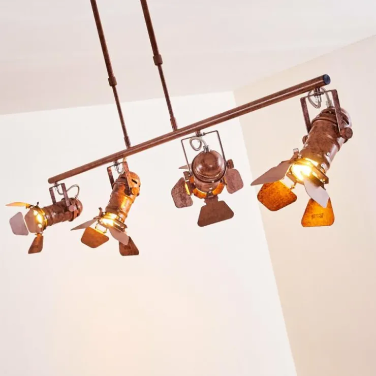 hofstein Suspensions|Suspension Lichinga Rouille, 4 lumières